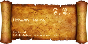 Hohman Maura névjegykártya
